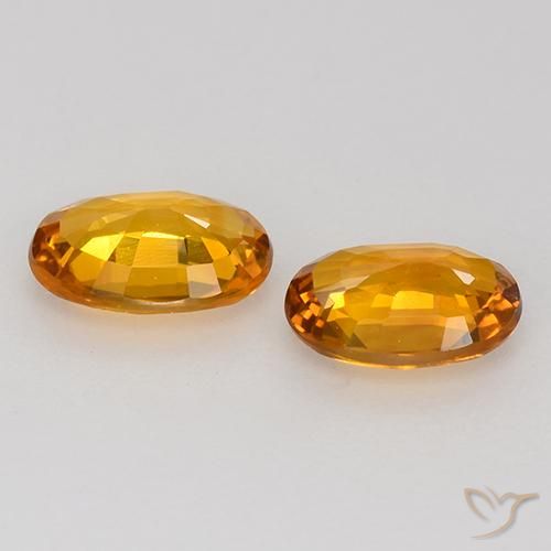 Gemas de Zafiro Naranja marrón natural de 1.17 ct, Ovalada, VVS-VS