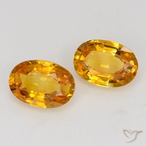 Gemas de Zafiro Naranja medio natural de 1.40 ct, Ovalada, VS