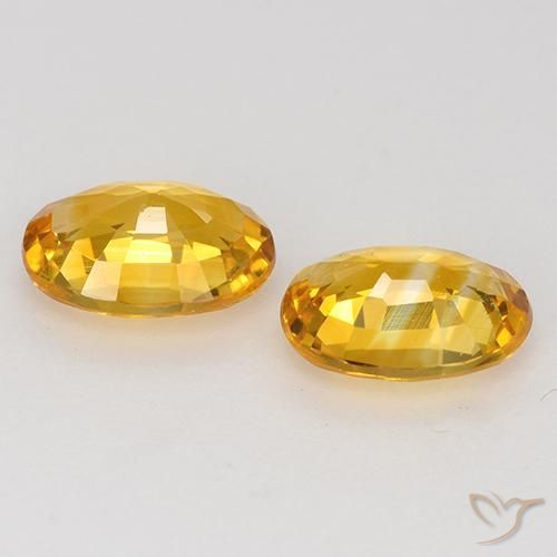 Gemas de Zafiro Naranja medio natural de 1.40 ct, Ovalada, VS