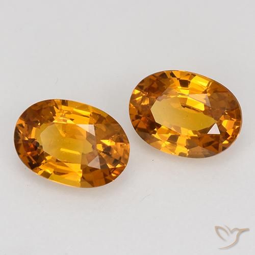 Gemas de Zafiro Naranja oscuro natural de 1.11 ct, Ovalada, VS