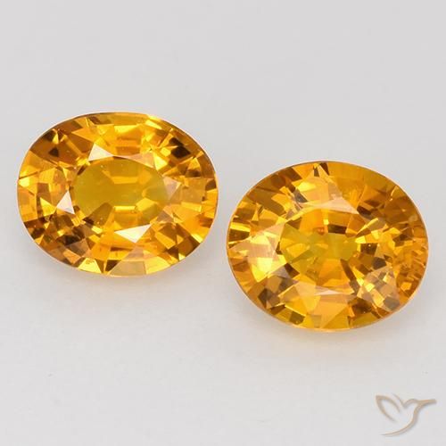1.03ctw Natural Naranja dorado Zafiro, Ovalada, VS