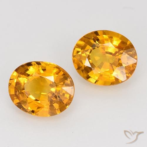Gemas de Zafiro Naranja dorado natural de 1.03 ct, Ovalada, VS