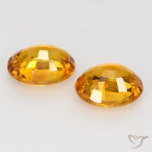 Gemas de Zafiro Naranja dorado natural de 1.03 ct, Ovalada, VS