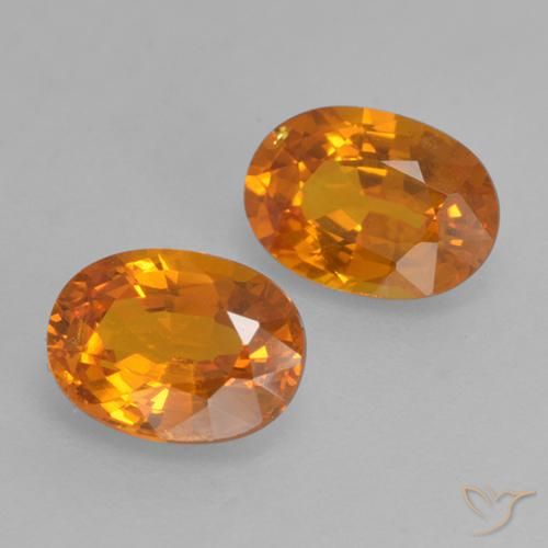 Gemas de Zafiro Naranja medio natural de 1.28 ct, Ovalada, VS