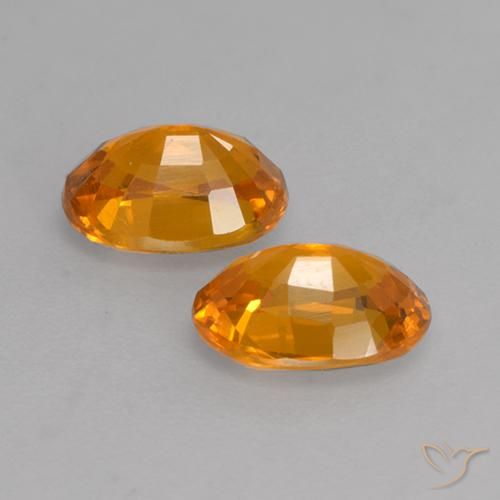 Gemas de Zafiro Naranja medio natural de 1.28 ct, Ovalada, VS