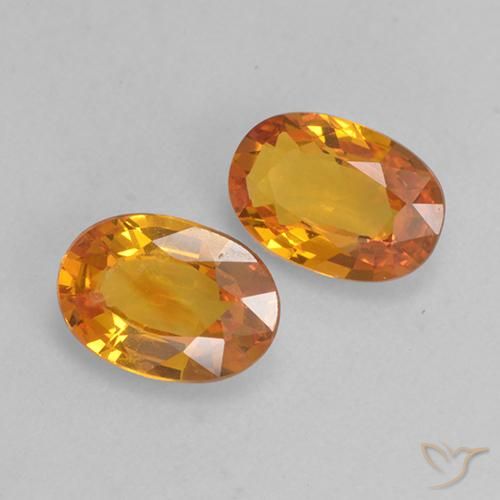 Gemas de Zafiro Naranja albaricoque natural de 1.35 ct, Ovalada, VS