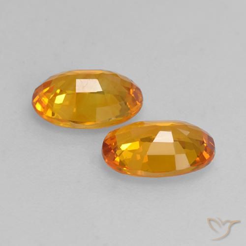 Gemas de Zafiro Naranja albaricoque natural de 1.35 ct, Ovalada, VS