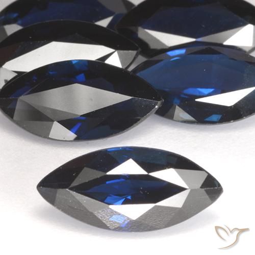 1.31ct Natural Azul oscuro Zafiro, Marquesa, VVS-VS