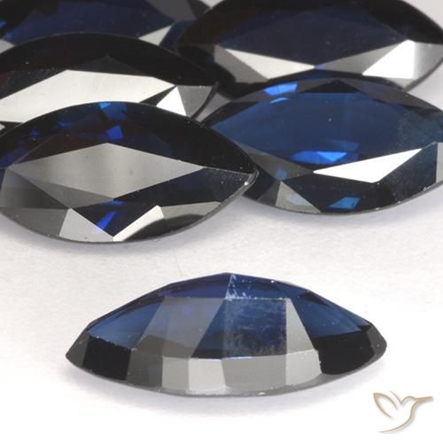 Zafiro Azul oscuro natural de 1.31 ct, Marquesa, VVS-VS