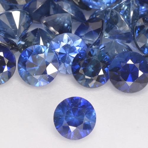 Zafiro Azul aciano natural de 0.24 ct, Redondo, VS