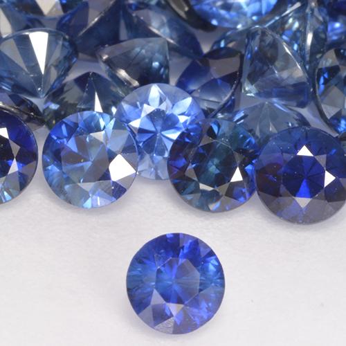 Zafiro Azul aciano natural de 0.24 ct, Redondo, VS
