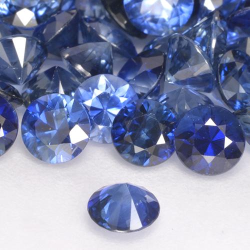 Zafiro Azul aciano natural de 0.24 ct, Redondo, VS