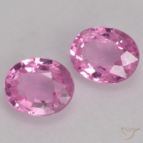 Gemas de Zafiro Rosado púrpura real muy claro natural de 0.78 ct, Ovalada, VVS-VS