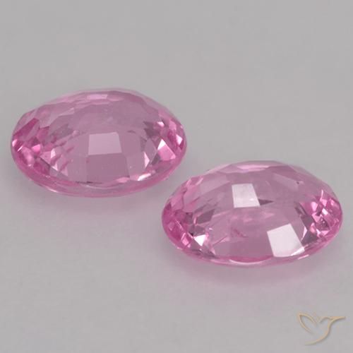 Gemas de Zafiro Rosado púrpura real muy claro natural de 0.78 ct, Ovalada, VVS-VS