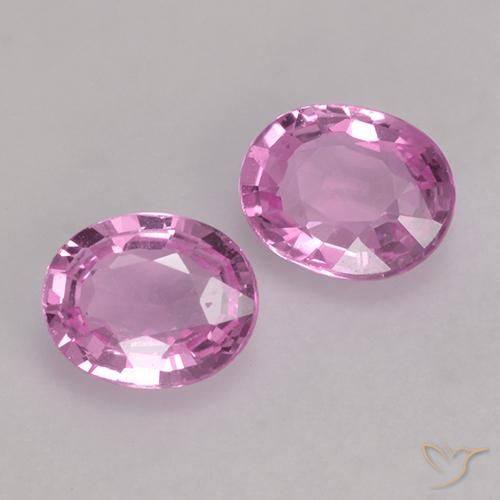 Gemas de Zafiro Púrpura rosado claro natural de 0.80 ct, Ovalada, VS