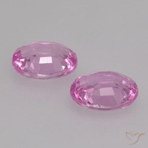 Gemas de Zafiro Púrpura rosado claro natural de 0.80 ct, Ovalada, VS