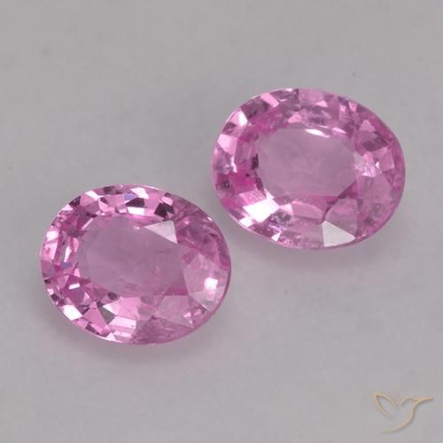 Gemas de Zafiro Púrpura rosado claro natural de 0.82 ct, Ovalada, VS