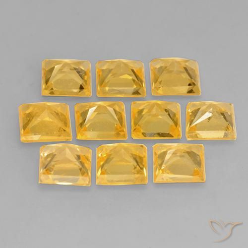 Zafiro Dorado medio natural de 0.39 ct, Cuadrado, VS