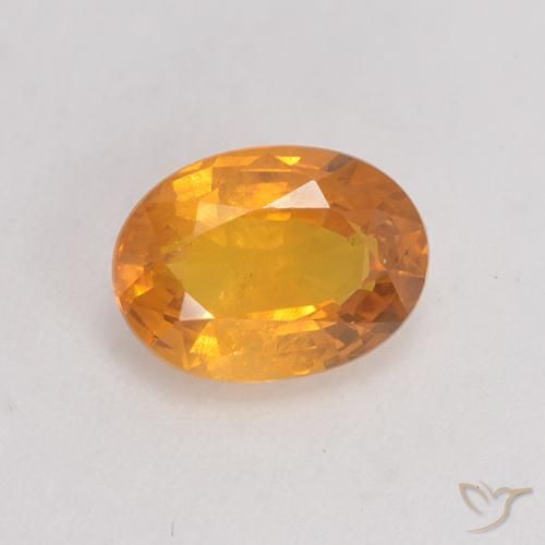 1.39ct Natural Dorado naranja Zafiro, Ovalada, VS