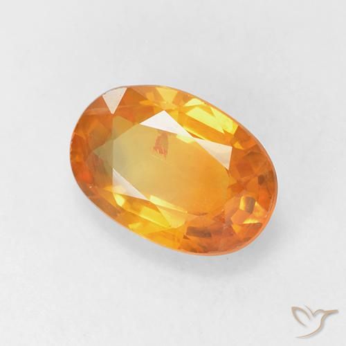 Zafiro Naranja medio natural de 1.45 ct, Ovalada, VS-SI
