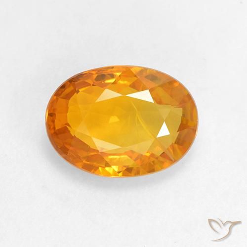 1.51ct Natural Naranja medio Zafiro, Ovalada, VS