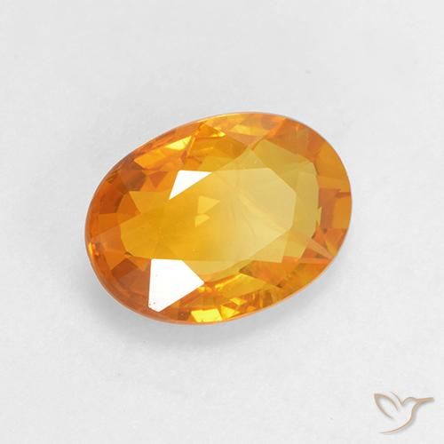 Zafiro Naranja medio natural de 1.51 ct, Ovalada, VS