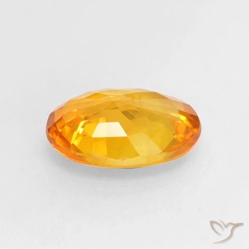Zafiro Naranja medio natural de 1.51 ct, Ovalada, VS
