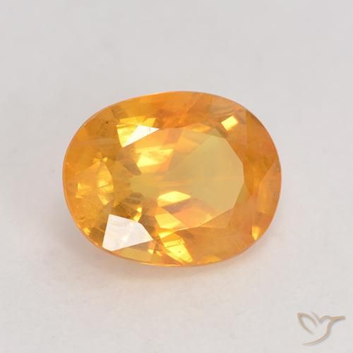 Zafiro Naranja medio natural de 1.51 ct, Ovalada, VS-SI