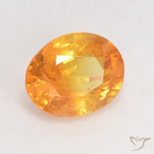 Zafiro Naranja medio natural de 1.78 ct, Ovalada, VS-SI