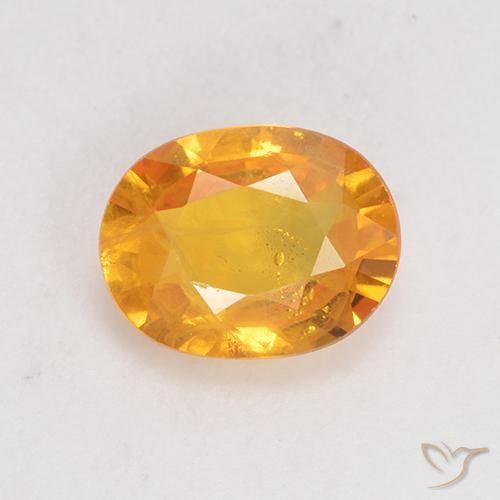 1.40ct Natural Dorado naranja Zafiro, Ovalada, VS-SI