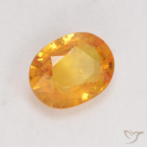 Zafiro Dorado naranja natural de 1.40 ct, Ovalada, VS-SI