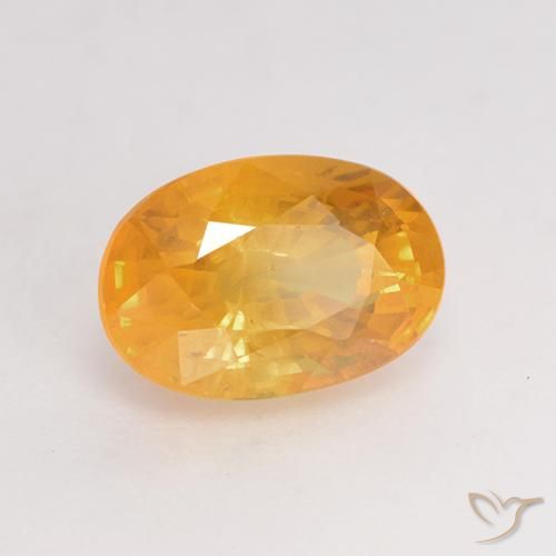 Zafiro Naranja medio natural de 1.50 ct, Ovalada, VS