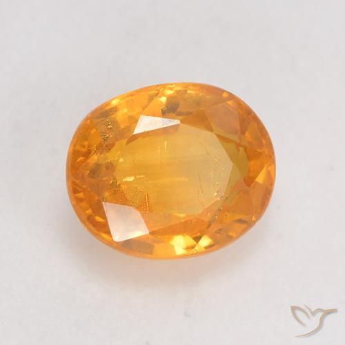 Zafiro Naranja medio natural de 0.98 ct, Ovalada, VS-SI