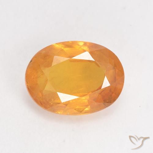 1.63ct Natural Dorado naranja Zafiro, Ovalada, VS-SI