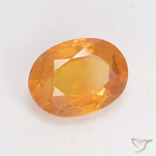 Zafiro Dorado naranja natural de 1.63 ct, Ovalada, VS-SI