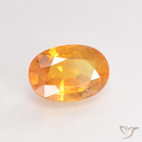 Zafiro Naranja medio natural de 1.26 ct, Ovalada, VS-SI