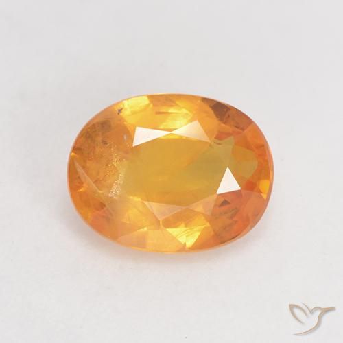 1.36ct Natural Naranja medio Zafiro, Ovalada, VS