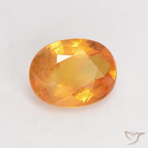 Zafiro Naranja medio natural de 1.36 ct, Ovalada, VS