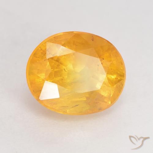 Zafiro Naranja dorado natural de 1.75 ct, Ovalada, SI