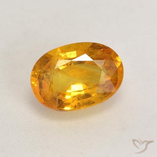 1.43ct Natural Dorado naranja Zafiro, Ovalada, VS