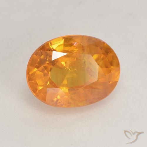 Zafiro Dorado naranja intenso natural de 1.88 ct, Ovalada, VS-SI