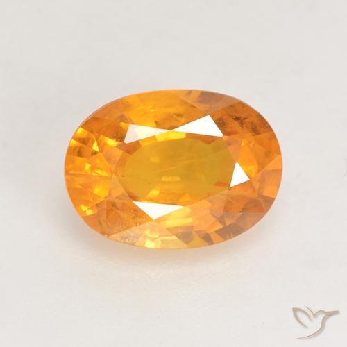 1.58ct Natural Naranja medio Zafiro, Ovalada, VS-SI
