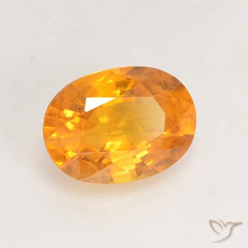 Zafiro Naranja medio natural de 1.58 ct, Ovalada, VS-SI