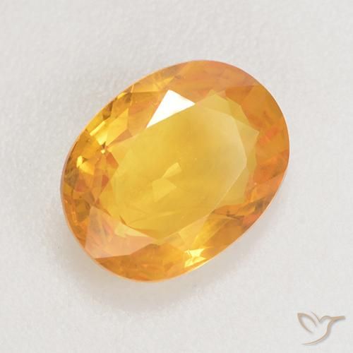Zafiro Naranja dorado natural de 1.42 ct, Ovalada, VS-SI