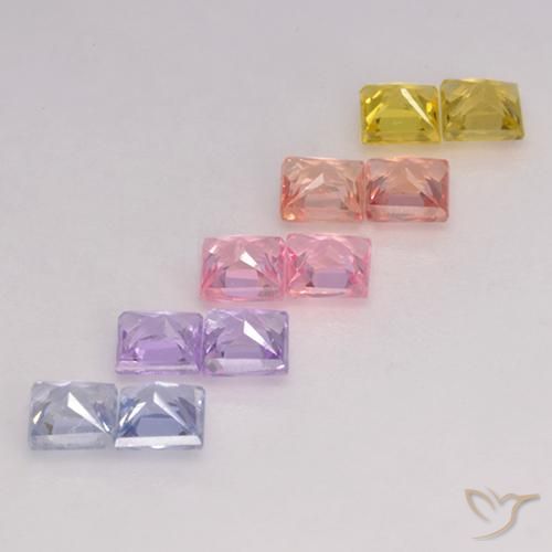 Gemas de Zafiro Multicolor natural de 2.43 ct, Cuadrado, VS