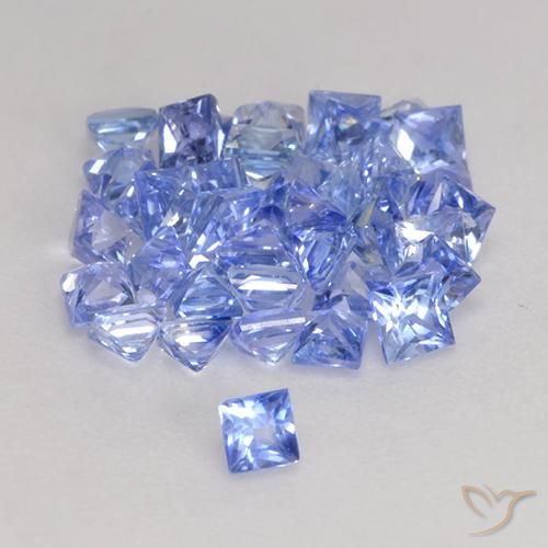 Gemas de Zafiro Azul claro natural de 2.50 ct, Cuadrado, VS