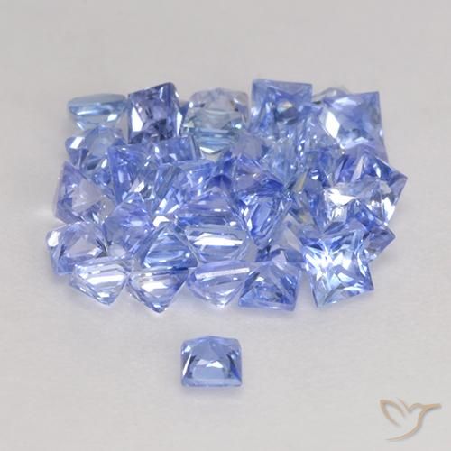 Gemas de Zafiro Azul claro natural de 2.50 ct, Cuadrado, VS
