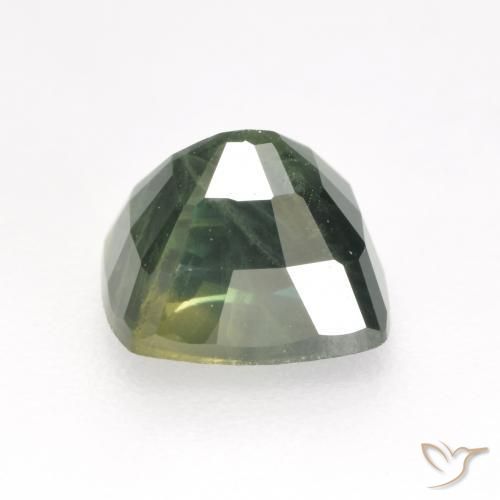 Zafiro Verde salvia natural de 1.31 ct, Forma Cojín, VS