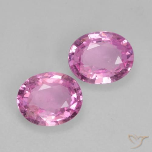 Gemas de Zafiro Púrpura rosado claro natural de 0.76 ct, Ovalada, VS