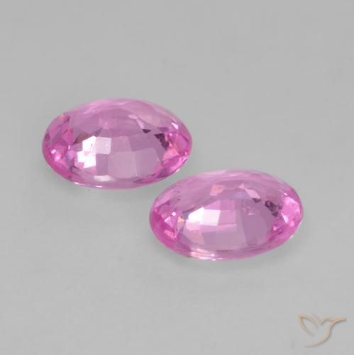 Gemas de Zafiro Púrpura rosado claro natural de 0.76 ct, Ovalada, VS